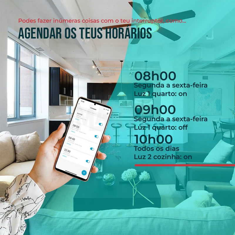 Interruptor Inteligente de Luz WiFi 2 botões Smartify - Preto