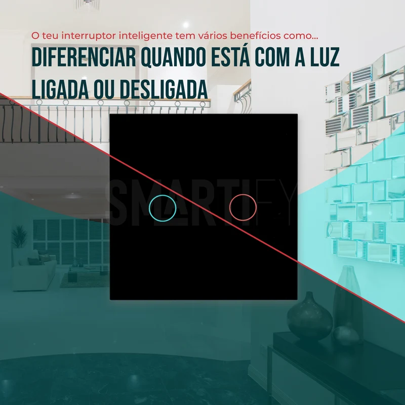 Interruptor Inteligente de Luz WiFi 2 botões Smartify - Preto