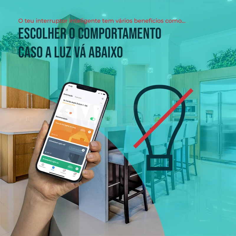 Interruptor Inteligente de Luz WiFi 2 botões Smartify - Preto