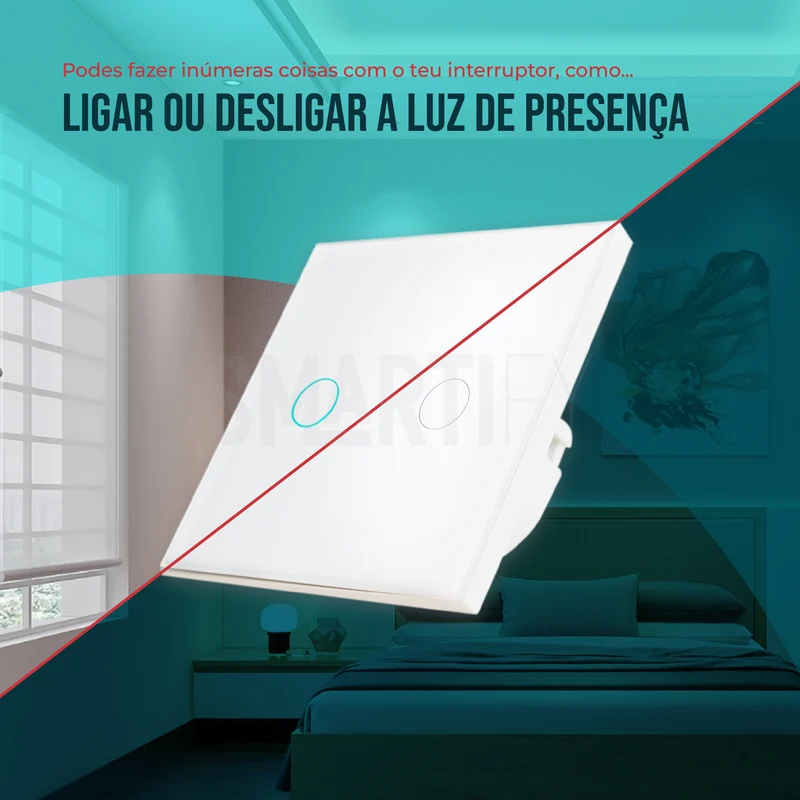 Interruptor Inteligente de Luz WiFi 2 botões Smartify - Branco