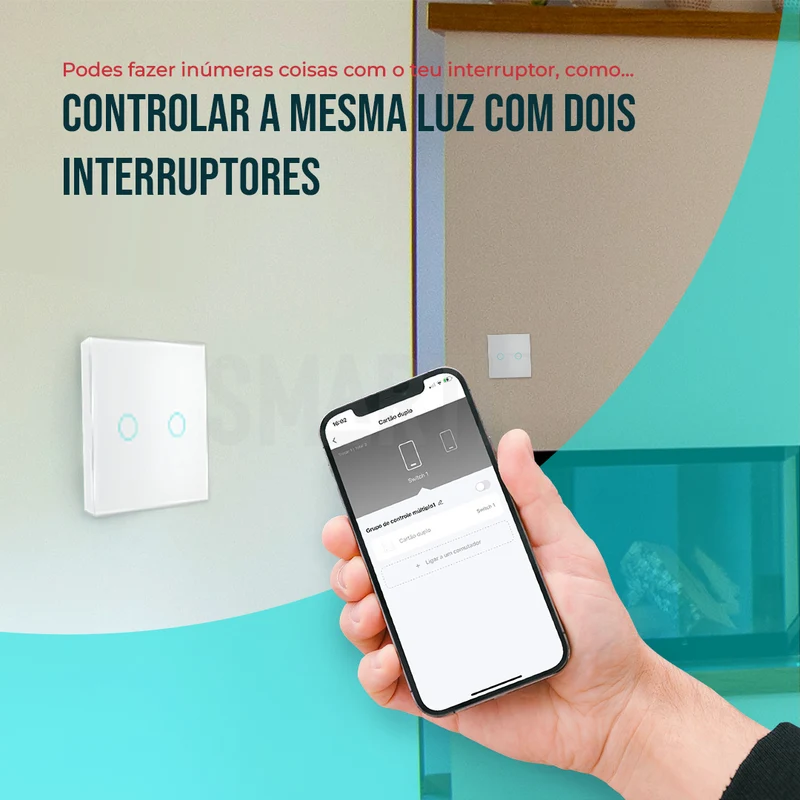 Interruptor Inteligente de Luz WiFi 2 botões Smartify - Branco