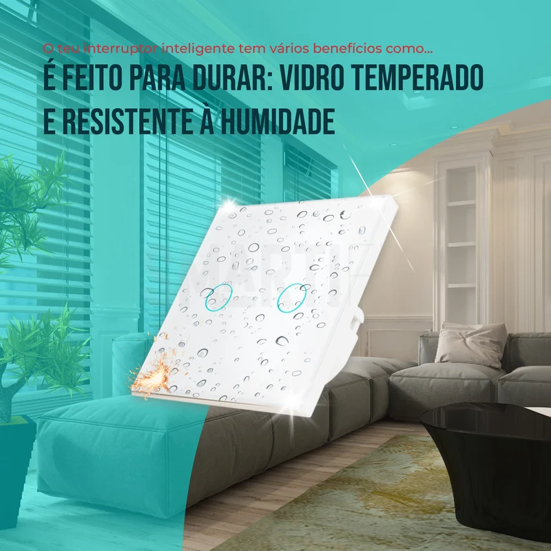 Interruptor Inteligente de Luz WiFi 2 botões Smartify - Branco