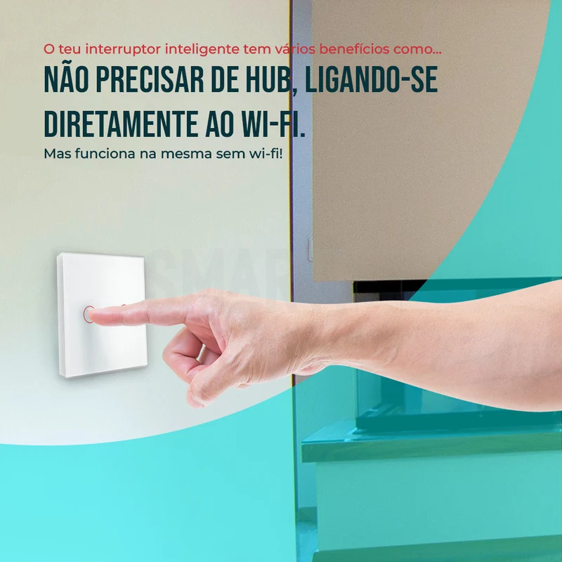 Interruptor Inteligente de Luz WiFi 2 botões Smartify - Branco