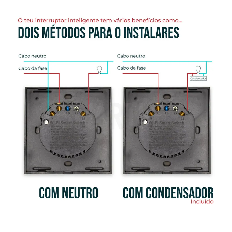 Interruptor Inteligente de Luz WiFi 1 botão Smartify - Preto