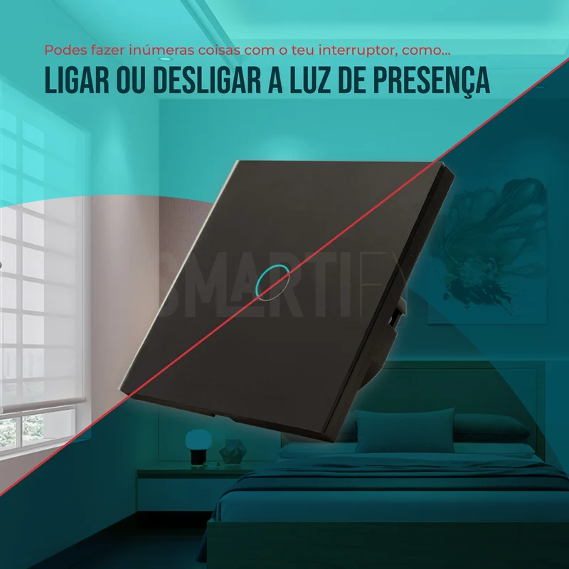 Interruptor Inteligente de Luz WiFi 1 botão Smartify - Preto