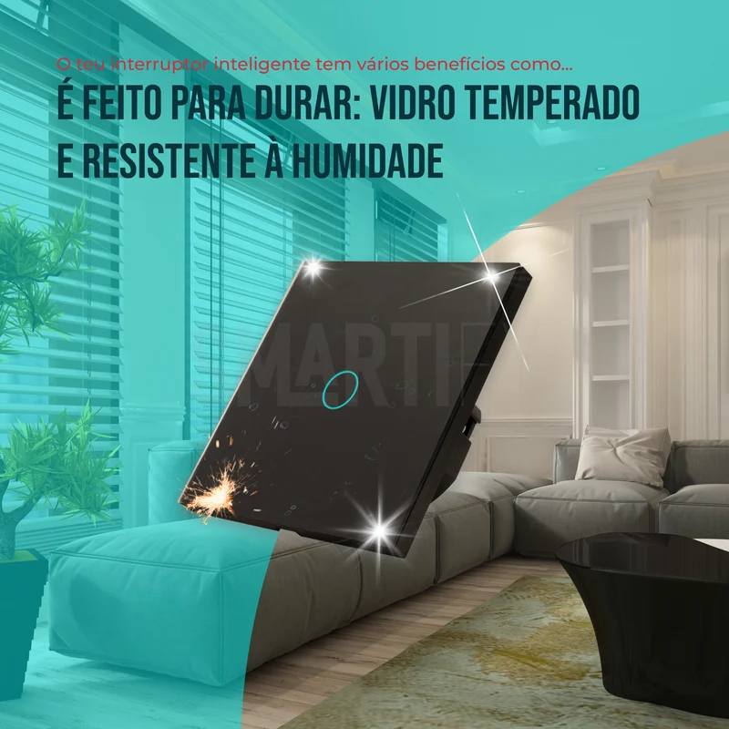 Interruptor Inteligente de Luz WiFi 1 botão Smartify - Preto