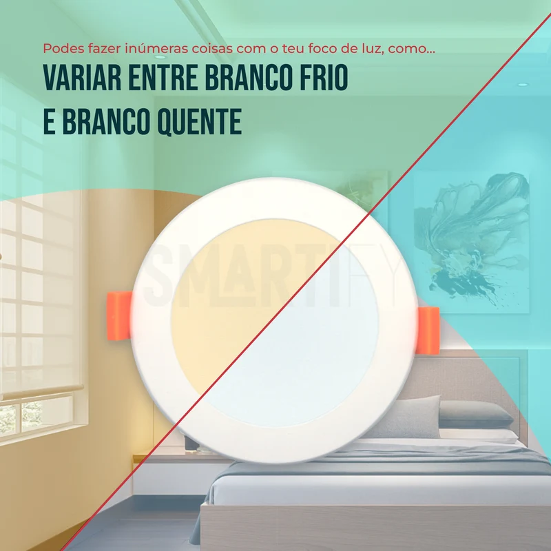 Downlight / Placa / Foco LED Ø115 mm WiFi Inteligente (Cores + Branco) Smartify