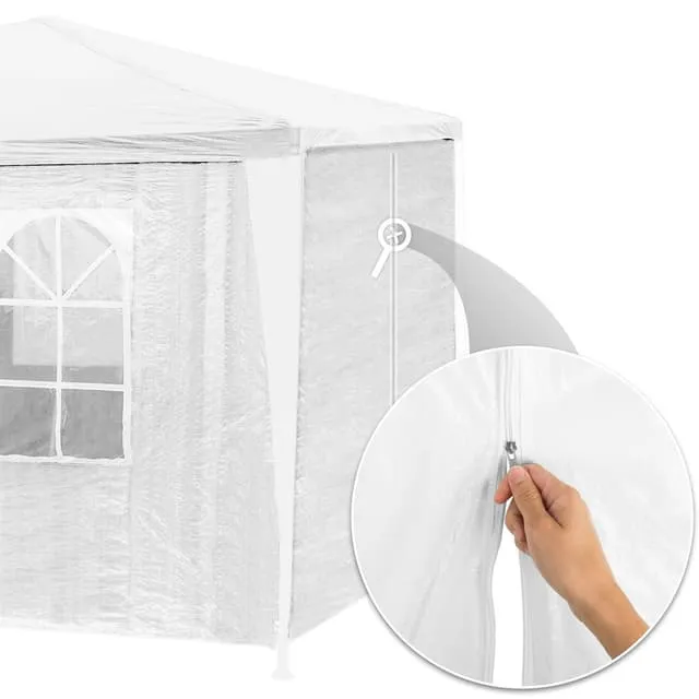 Gazebo 9x3m with 8 Side Panels, White