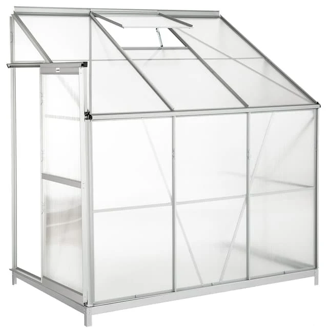 Tectake wall greenhouse with foundation