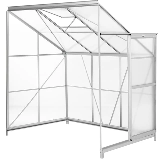 Tectake wall greenhouse with foundation
