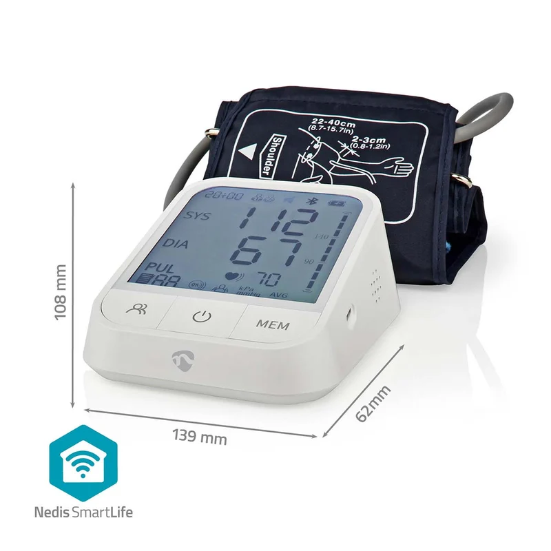 SmartLife Bloeddrukmeter Arm - Bluetooth® - LCD