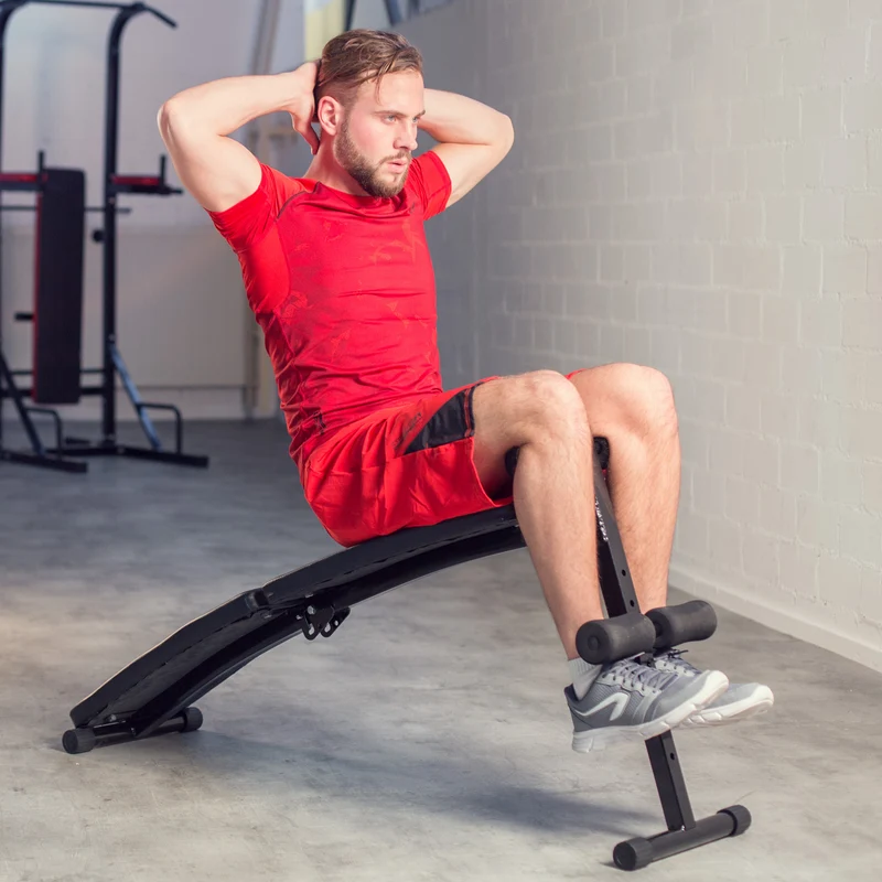 Tectake Sit-Up Bench with Padded Leg Brace and Non-Slip Feet