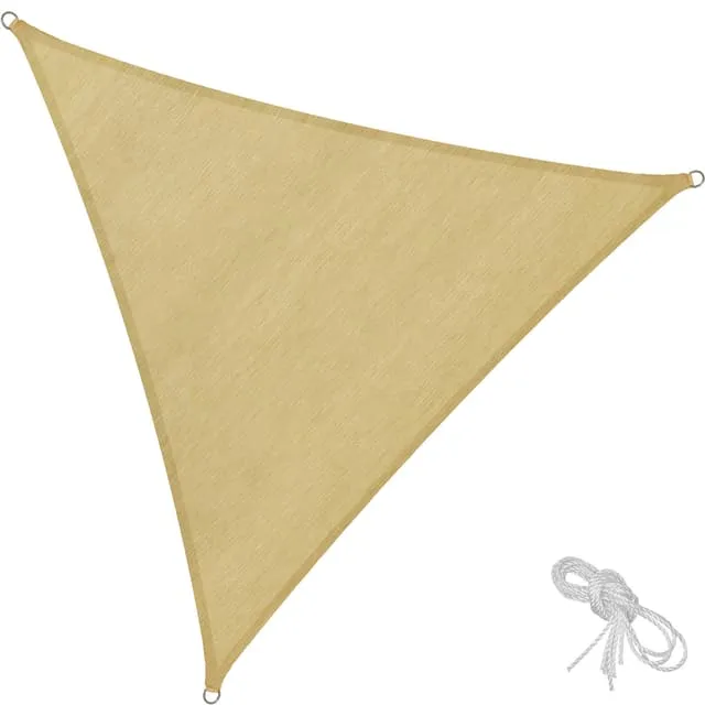 Tectake Triangular Shade Sail, Beige 3.6 x 3.6 x 3.6 m