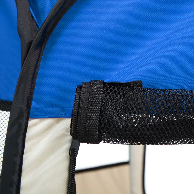 Tectake Foldable Dog Pen 115 x 115 x 64 cm, Blue