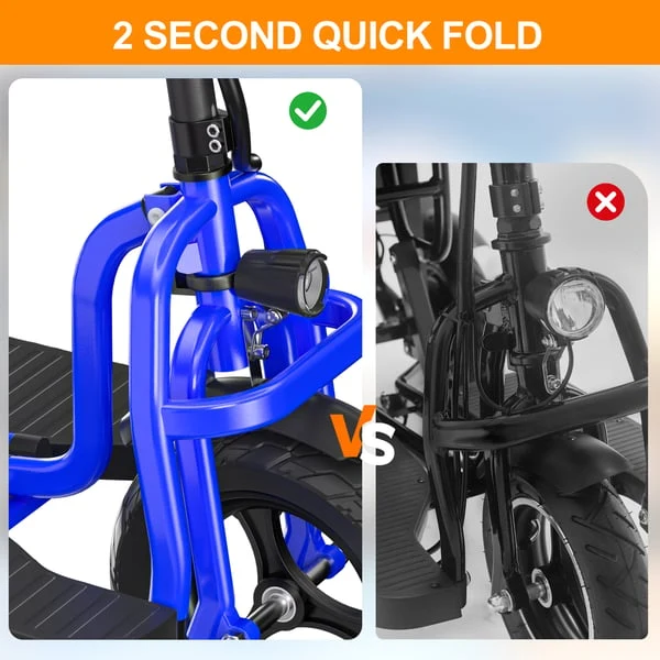 Electric Foldable 3-Wheel Mobility Scooter 350W with Automatic Brake