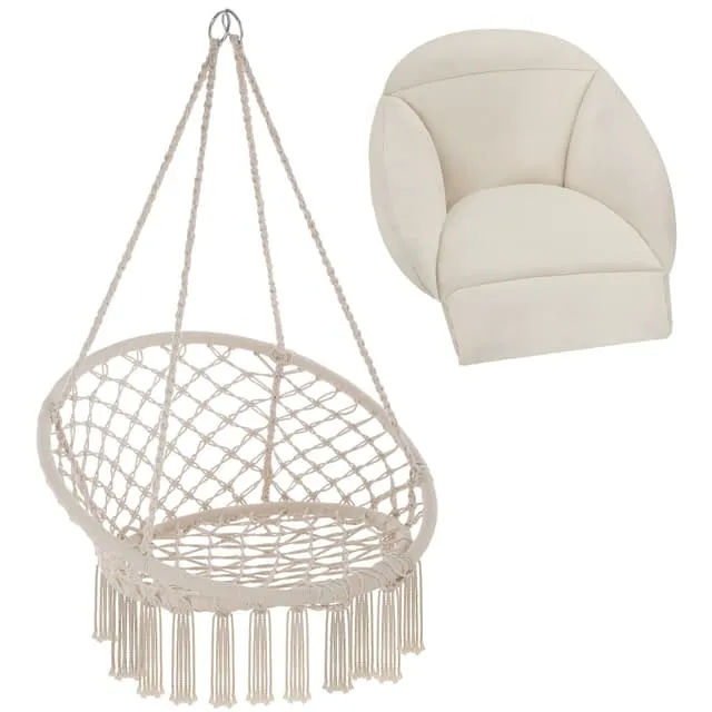 Tectake Samira Swing Chair, Beige