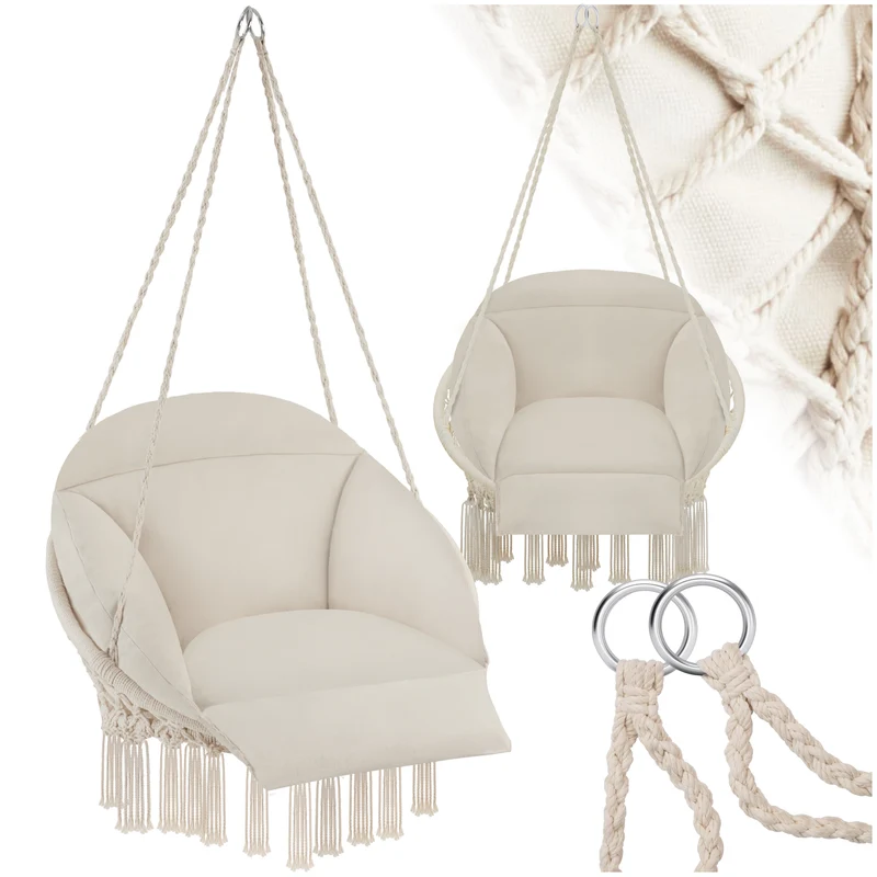Tectake Samira Swing Chair, Beige