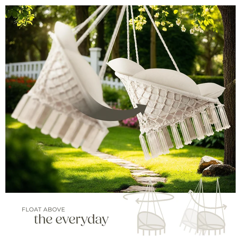 Tectake Samira Swing Chair, Beige
