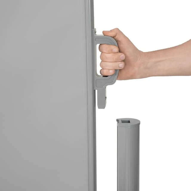Tectake Double-Sided Retractable Awning & Privacy Screen Aluminum, 600 x 160 x 10 cm, Grey
