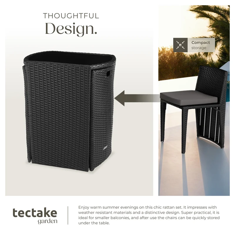 Tectake Garden Table & Chairs Hamburg, bistro set