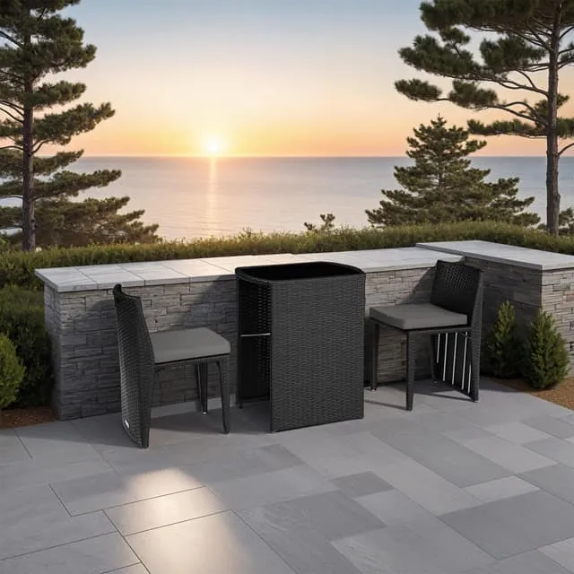 Tectake Garden Table & Chairs Hamburg, bistro set