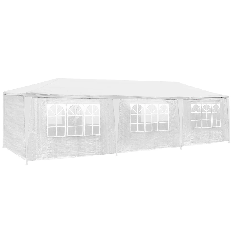 Party Tent with 8 Side Panels 9x3 m, White