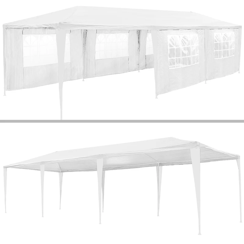 Party Tent with 8 Side Panels 9x3 m, White