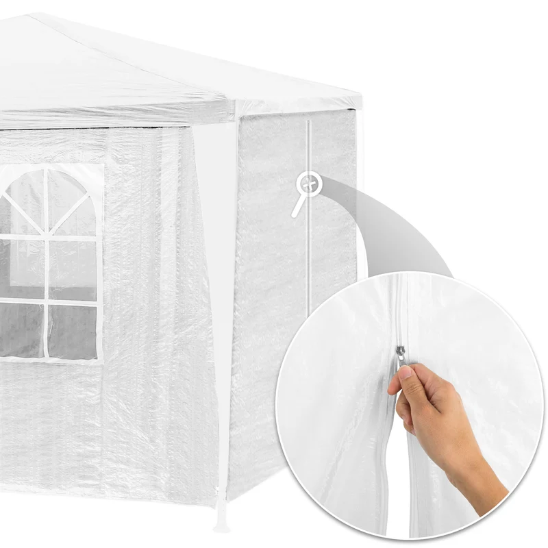 Party Tent with 8 Side Panels 9x3 m, White