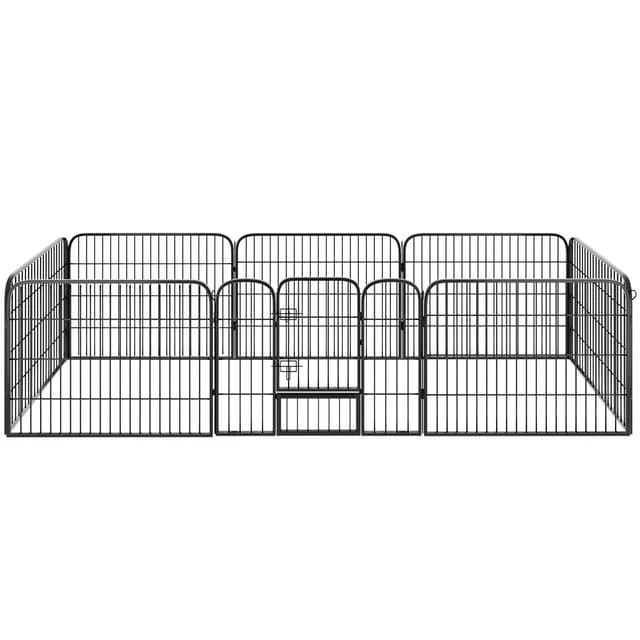 Tectake 8-Section Dog Pen Lisa 154 x 154 x 60 cm, Grey