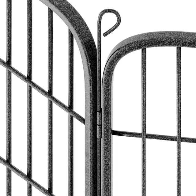 Tectake 8-Section Dog Pen Lisa 154 x 154 x 60 cm, Grey