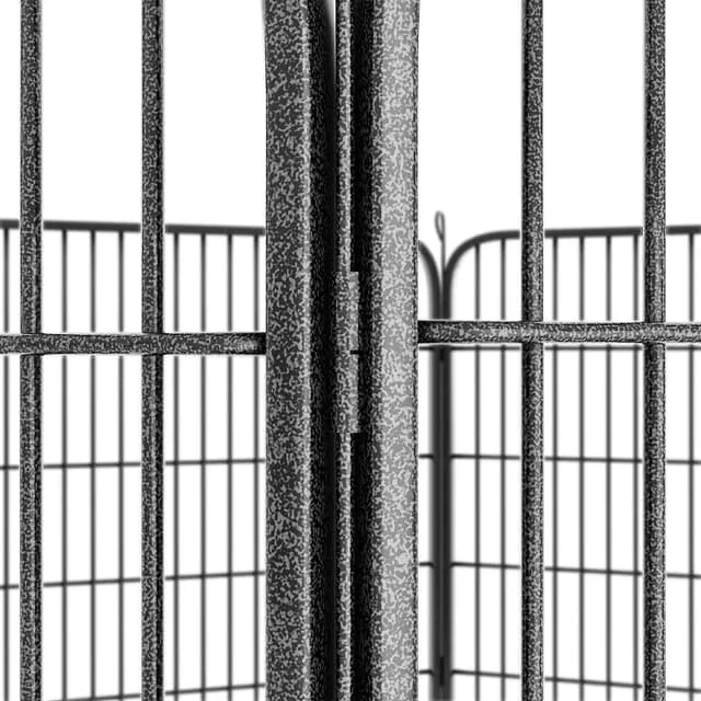 Tectake 8-Section Dog Pen Lisa 154 x 154 x 60 cm, Grey