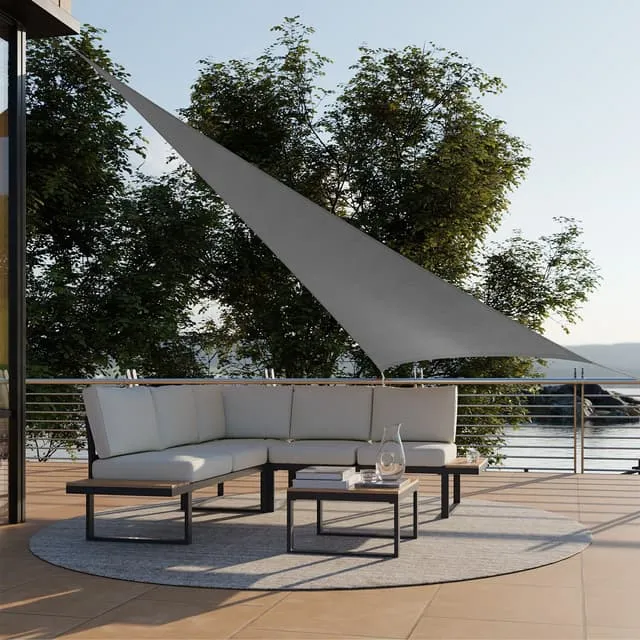 Tectake Triangular Polyethylene Shade Sail 3.6 x 3.6 x 3.6 m, Grey