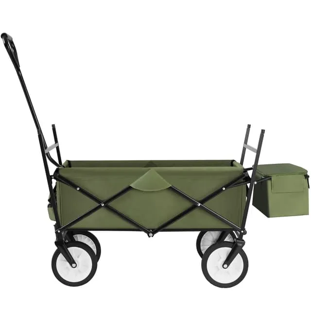 Foldable Garden Trolley with roof, 3 pockets, transport bag, 80 kg capacity