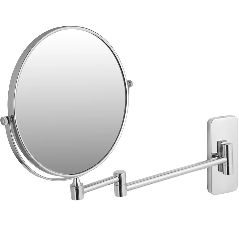 Vanity Mirror, round, double sided, with 10 x magnification, Silver
