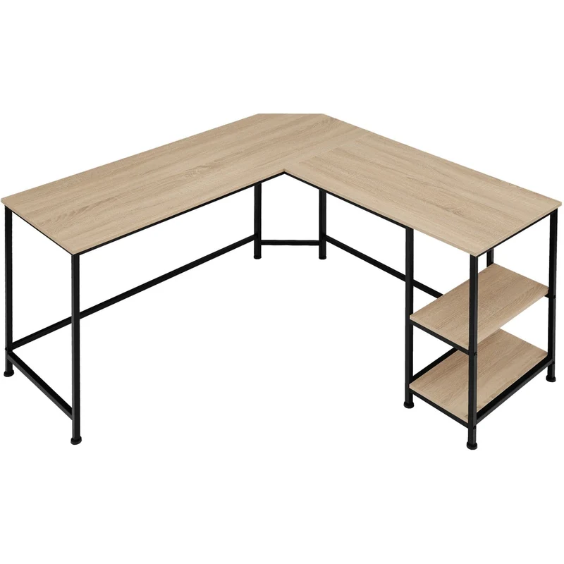 Hamilton corner unit desk 138 cm, Industrial light wood