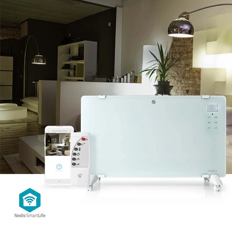 SmartLife Convectorkachel Geschikt voor badkamer - Glazen Paneel - 2000W