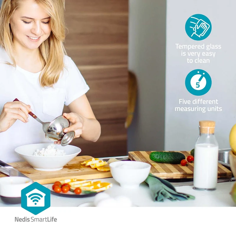 SmartLife-keukenweegschaal Bluetooth® - Glas / Kunststof - Wit