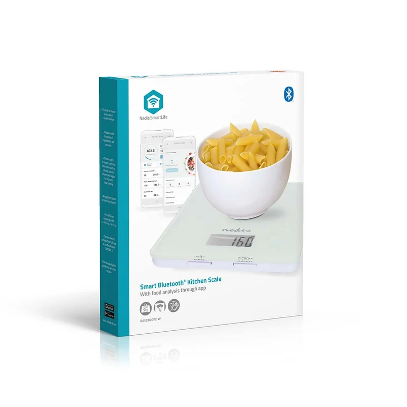 SmartLife-keukenweegschaal Bluetooth® - Glas / Kunststof - Wit