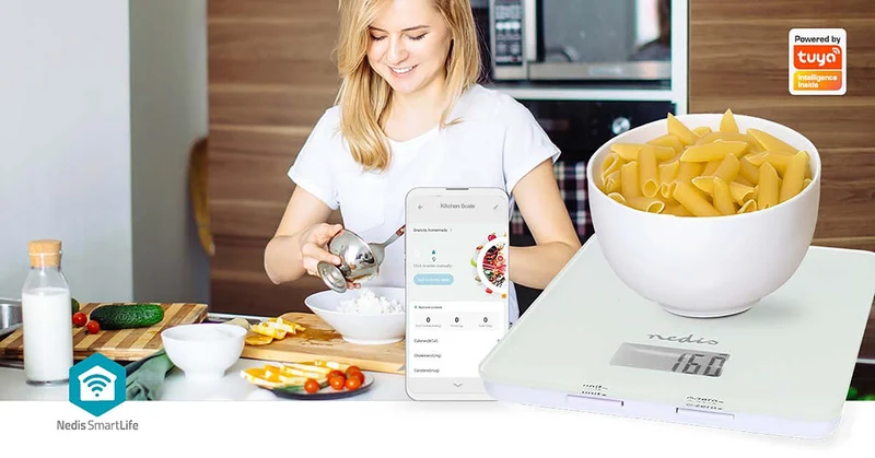 SmartLife-keukenweegschaal Bluetooth® - Glas / Kunststof - Wit