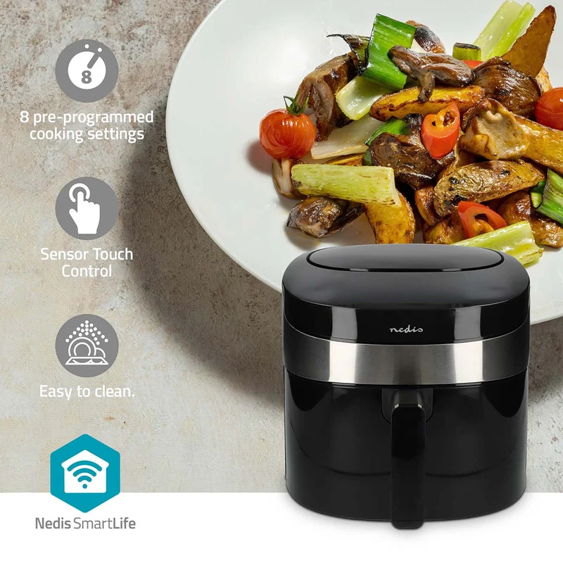 SmartLife Heteluchtfriteuse Wi-Fi - 7,2l - Tijdschakelaar: 1u