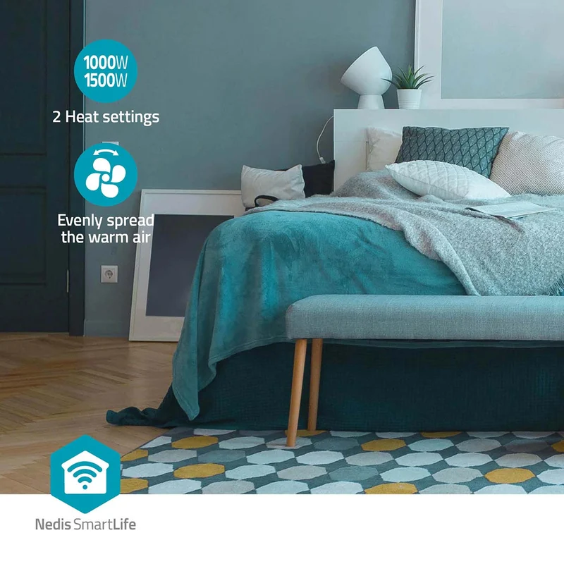 SmartLife keramische PTC-ventilatorkachel 1500W - 2 Warmte Standen - Zwenkfunctie