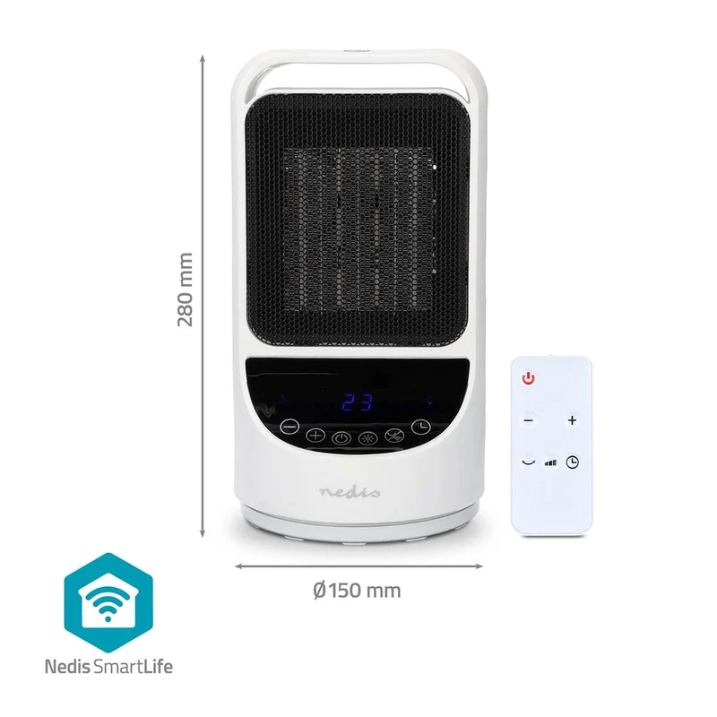 SmartLife keramische PTC-ventilatorkachel 1500W - 2 Warmte Standen - Zwenkfunctie