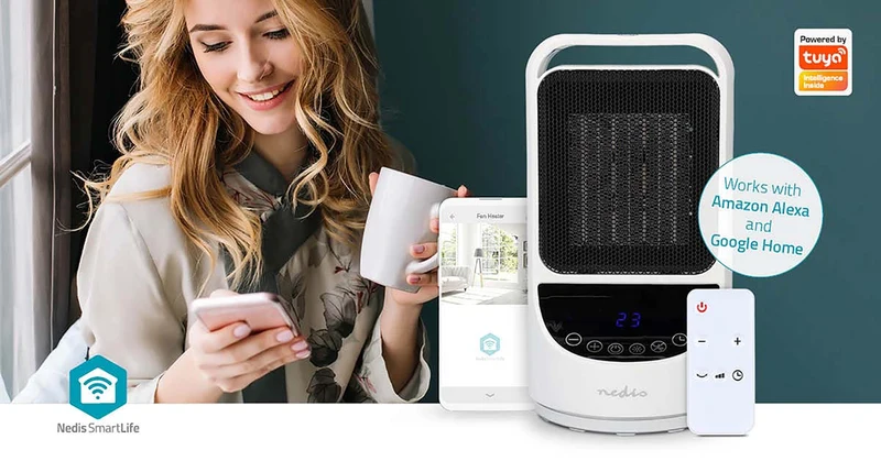 SmartLife keramische PTC-ventilatorkachel 1500W - 2 Warmte Standen - Zwenkfunctie