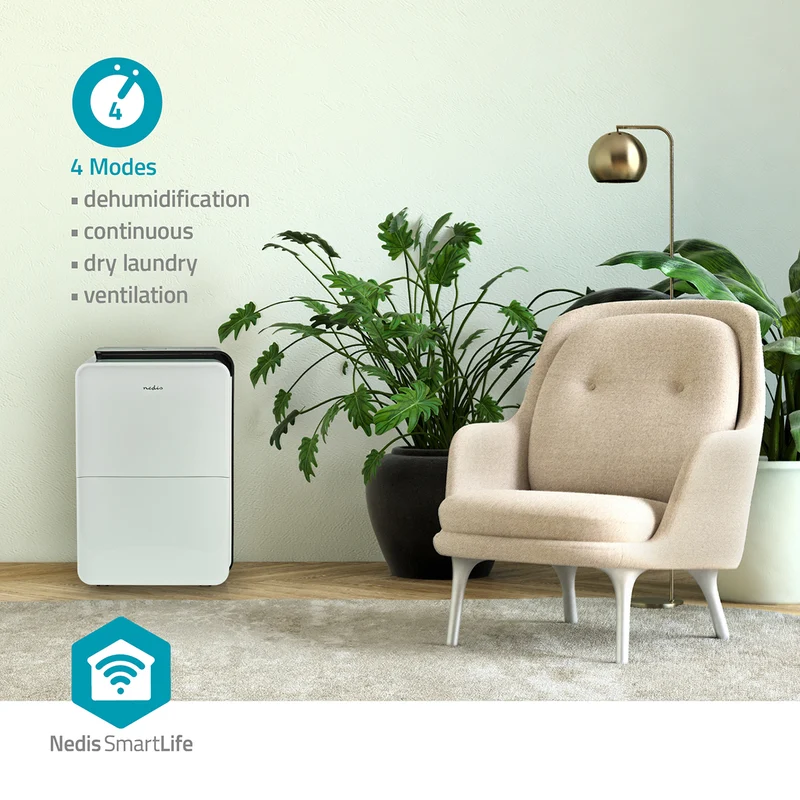SmartLife Luchtontvochtiger Wi-Fi - 30 l/Dag - Ontvochtiging / Continu / Was drogen / Ventilatie