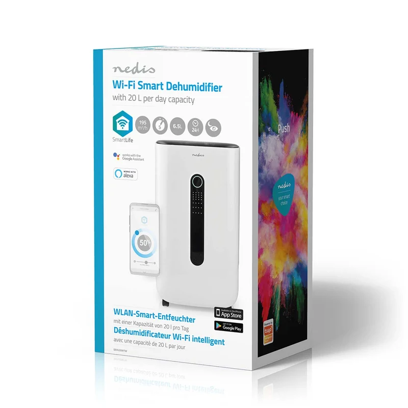 SmartLife Luchtontvochtiger Wi-Fi - 20 l/Dag - Ontvochtiging / Continu / Was drogen / Ventilatie