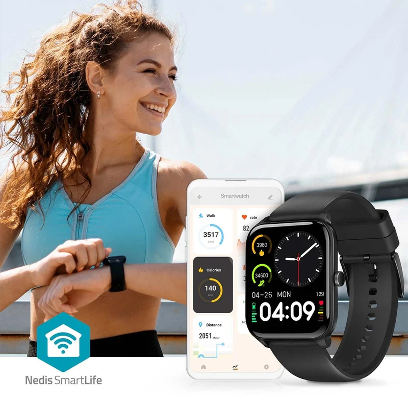 SmartLife-horloge 1.69" - LCD - IP68