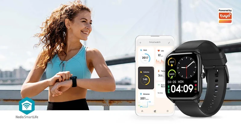 SmartLife-horloge 1.69" - LCD - IP68