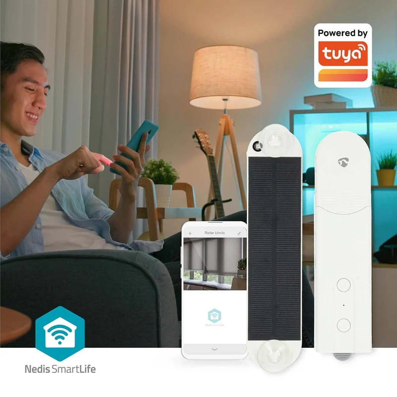 SmartLife Gordijnrobot Kabelsysteem - Paneelgordijnen / Rolgordijnen / Vouwgordijnen - Netvoeding / Solar Powered