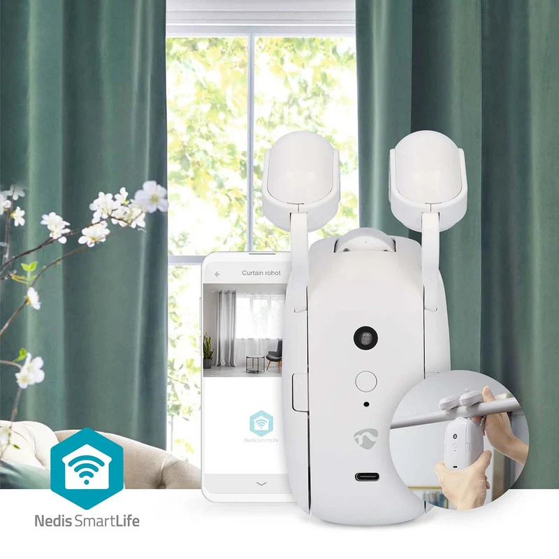 SmartLife Gordijnrobot Roede - Gordijnen - Batterij Gevoed / USB Gevoed