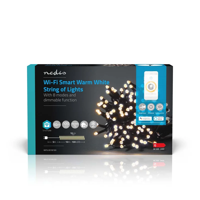SmartLife-kerstverlichting Koord - Wi-Fi - Warm Wit